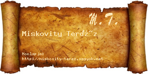 Miskovity Teréz névjegykártya